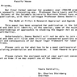 Announcements, 1985-05-03. ...