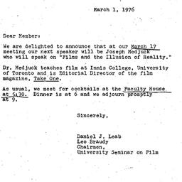 Announcements, 1976-03-01. ...
