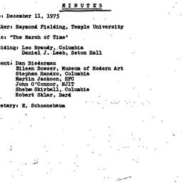 Minutes, 1975-12-11. Cinema...