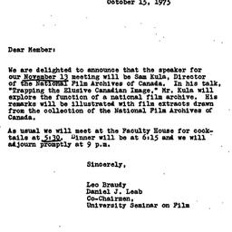 Announcements, 1975-10-15. ...