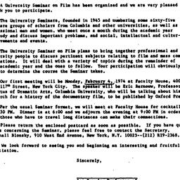 Announcements, 1974-01-11. ...