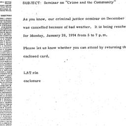 Announcements, 1974-01-28. ...