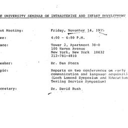 Announcements, 1975-11-14. ...