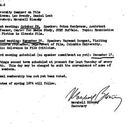 Announcements, 1974-10-29. ...
