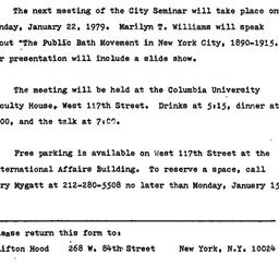Announcements, 1979-01-22. ...