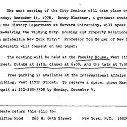 Announcements, 1978-12-11. ...