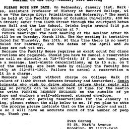 Announcements, 1990-01-31. ...