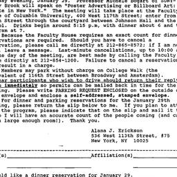 Announcements, 1991-01-29. ...