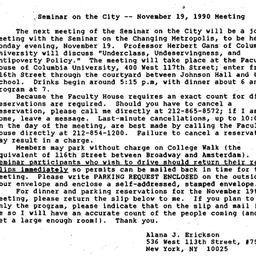 Announcements, 1990-11-19. ...