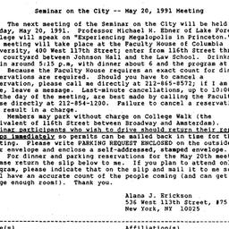 Announcements, 1991-05-20. ...