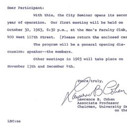 Announcements, 1963-10-23. ...