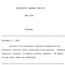 Announcements, 1963-12-04. ...