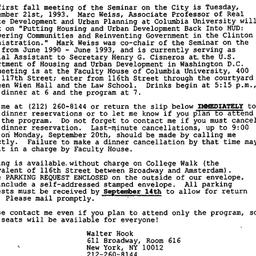 Announcements, 1993-09-21. ...