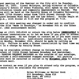Announcements, 1993-11-16. ...