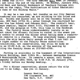 Announcements, 1984-01-30. ...