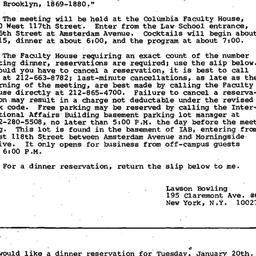 Announcements, 1987-01-20. ...