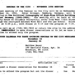 Announcements, 1994-11-16. ...