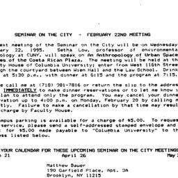 Announcements, 1995-02-22. ...