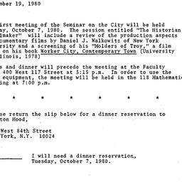 Announcements, 1980-09-19. ...