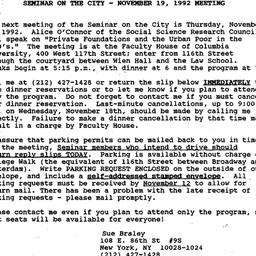 Announcements, 1992-11-19. ...