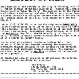 Announcements, 1993-05-27. ...