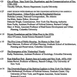 Schedules, The City, semina...