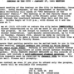 Announcements, 1993-01-27. ...