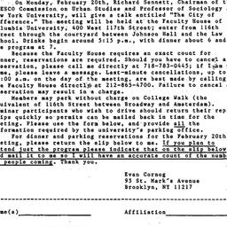 Announcements, 1989-02-20. ...