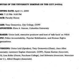 Announcements, 2000-04-11. ...