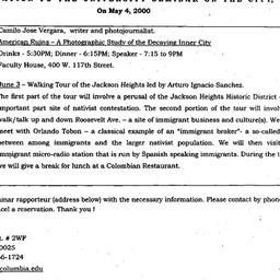 Announcements, 2000-05-04. ...