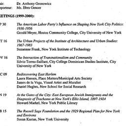 Schedules, The City, semina...