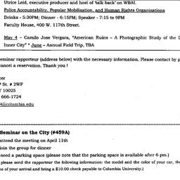 Announcements, 1999-04-11. ...