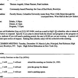 Announcements, 1995-11-07. ...