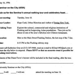 Announcements, 1996-05-16. ...