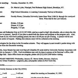 Announcements, 1995-12-07. ...