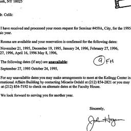 Correspondence, 1996-07-28....