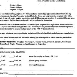 Announcements, 1996-01-06. ...