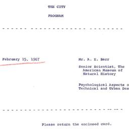 Announcements, 1967-02-15. ...