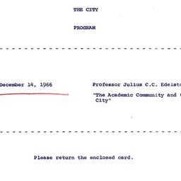 Announcements, 1966-12-14. ...