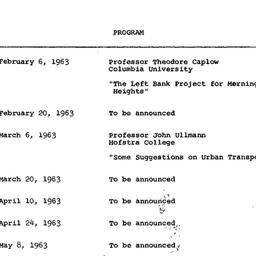Schedules, The City, semina...