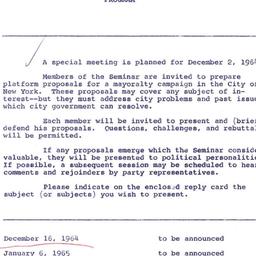 Announcements, 1964-12-02. ...