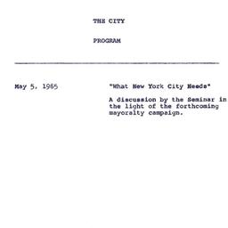 Announcements, 1965-05-05. ...