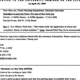 Announcements, 1999-04-19. ...