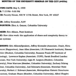 Minutes, 1999-05-05. The Ci...