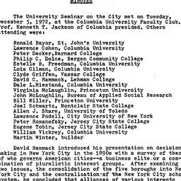 Minutes, 1972-12-05. The Ci...