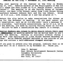 Announcements, 1991-11-25. ...