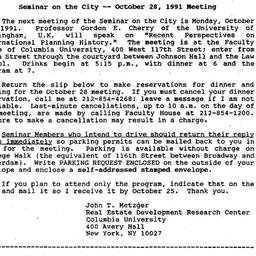 Announcements, 1991-10-28. ...
