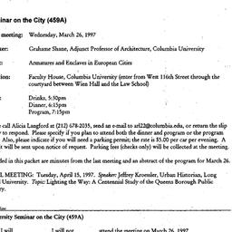 Announcements, 1997-03-10. ...