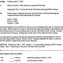 Announcements, 1997-04-01. ...