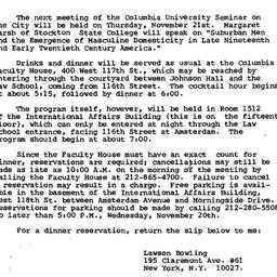Announcements, 1985-11-21. ...